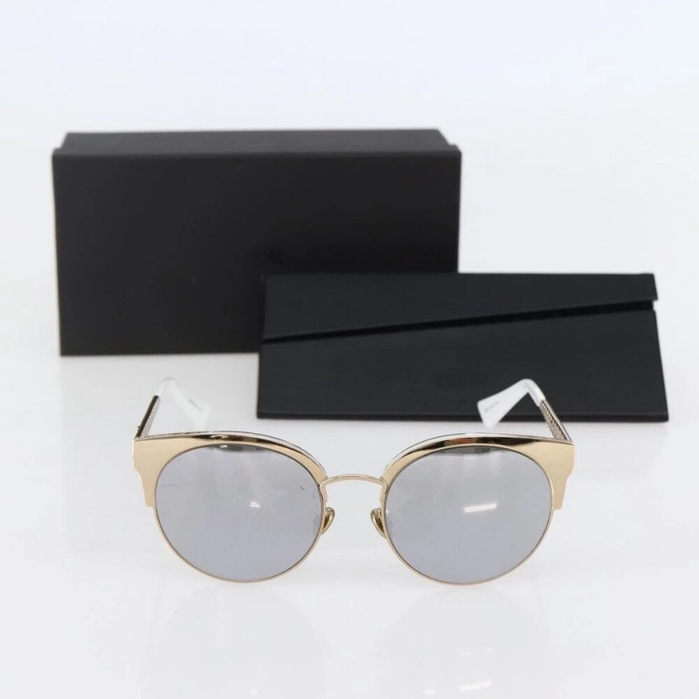 Christian Dior Sunglasses Plastic Gold J5GDC Auth